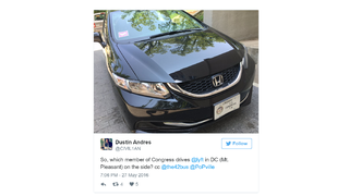 What's Up With This Lyft Driver Having Congressional License Plates?